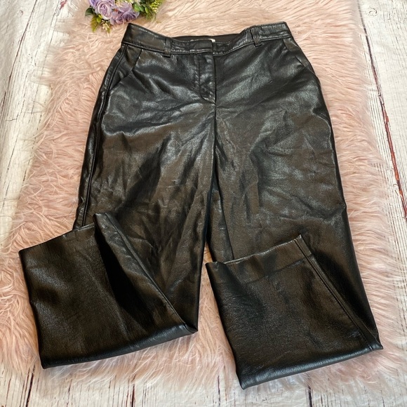 Aritzia Pants - Aritzia Babaton Command Cropped High Rise Faux Leather Pants sz 4